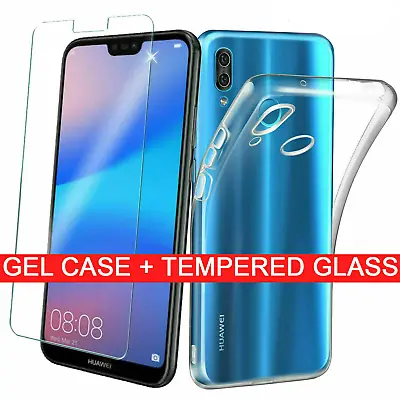 HUWAEI P30 P20 P10 P SMART LITE HUAWEI Tempered Glass Screen Protector Gel Case • £6.99