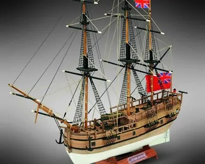 Mamoli MM18 HMS Endeavour Wooden Model Ship Kit Pre-carved Hull Scale 1/143 Cook • $60