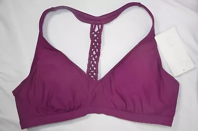 NWT $64 38B/C Athleta Exotic Fuchsia Macrame T Back Bra Cup Bikini Top #210995 • $24.95