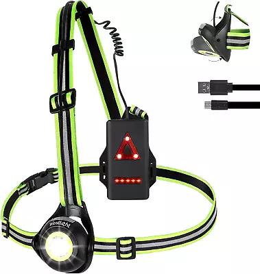 ICOCOPRO Running Light With Reflectors 90 ° Adjustable LED Chest Light USB 500 • £19.98