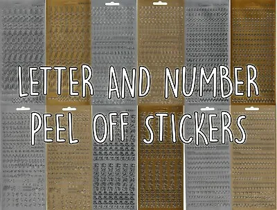 £1.75 • Buy Letters & Numbers Peel Off Outline Stickers For Card Making Gold Or Silver