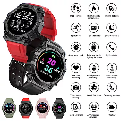 USB Charging Men | Women Bluetooth 5.0 Smart Watch Step Counter Sleep Monitor • $18.99