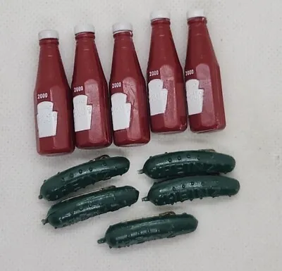 Vintage Heinz Pickle Pin & Tomato Ketchup Bottle Advertising Pin  Lot Of 10 • $13.57