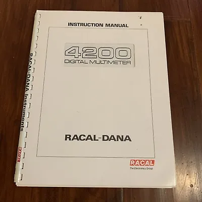 Racal-Dana ~ Digital Multimeter 4200 ~ Instruction Manual ~ 980475 • $19.83