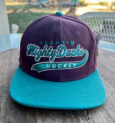Vtg NWT 90s Starter Image Anaheim Mighty Ducks NHL Hockey Wool Snapback Hat • $26