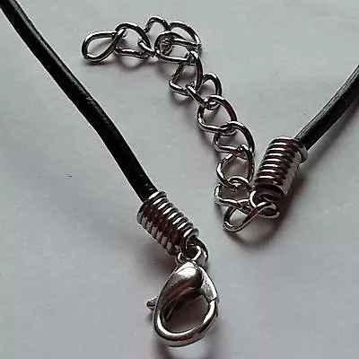 £3.19 • Buy  2mm Black Real Leather   Necklace Cord Thong Chain 13- 32 Inches