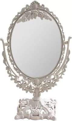 Oval Mirror Retro Makeup Mirror Tabletop Vanity Mirror Double Sided Decorative • $79.99