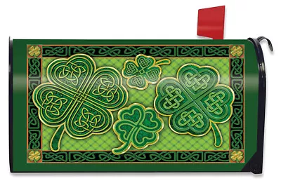 Celtic Shamrocks St. Patrick's Day Magnetic Mailbox Cover Irish Clovers Standard • $17.97