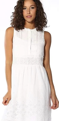 £30 • Buy Women’s Levi's Claudia Broderie Dress, Cornet White Size Large UK 14