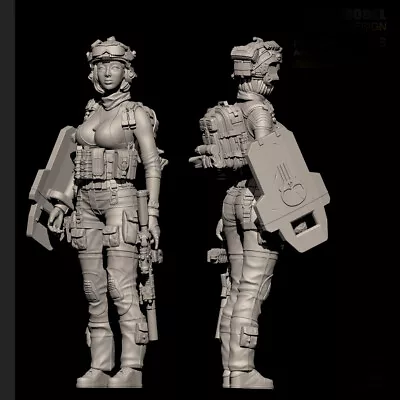 1/35 Miniature Female Soldier Special Ops Assault Resin Model Kit Unassembled • $19.62