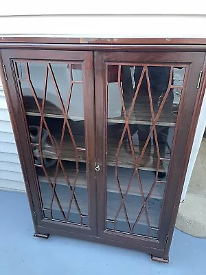 Antique Vintage Mahogany Bookcase Display Shelf Cabinet. For Restoration. • $279.97