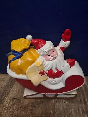 Handpainted Chalkware Vintage Santa’s Sleigh  • $12