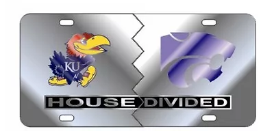 KANSAS Jayhawks / KANSAS ST Wildcats HOUSE DIVIDED License Plate / Car Tag • $29.95