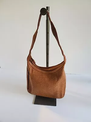 Vintage Marlo Brown Woven Hobo Bag Boho Look Purse Shoulder Bag • $24.99