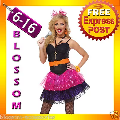 J57 Madonna 80s Pop Star Diva Cyndi Fancy Dress Hens Party Costume Outfit • $40.80