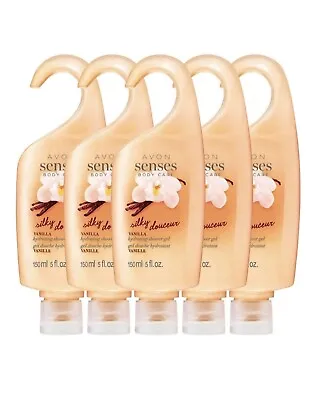Avon Senses Silky Vanilla Hydrating Shower Gel  5 Pieces 5 Oz Each • $34.99