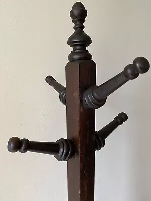 Antique Rustic Wood Coat Hat Rack Free Standing Hall Tree Stand (Ship Available) • $69.99