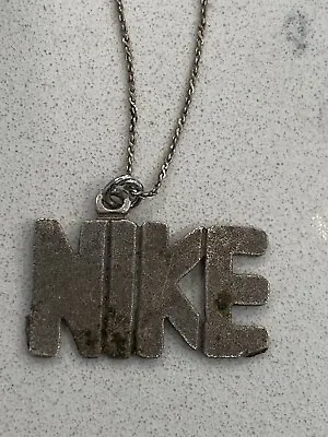 Vtg  Nike Sterling Silver 925 Italy Necklace W/ NIKE 925 Silver Pendant Sports • $59