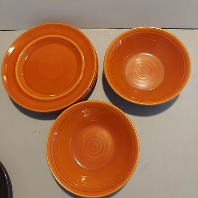 Vtg. Metlox Colorstax USA California Terra Cotta #578-2 Bowls-3 Plates + 1 Bonus • $25