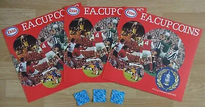 Three Esso 1872-1972 Fa Cup Centenary Empty Red Folders + 3 Free Unopened Coins • £17.99
