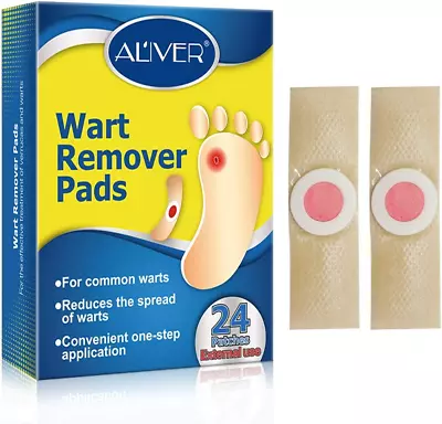 Wart Removal Plasters 24Pcs Wart Remover For Hands Feet Corn Removal Plaster Wi • £9.30