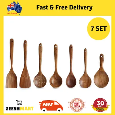 $42.99 • Buy Wooden Utensils Set For Kitchen, Messon Handmade Natural Teak Cooking Spoons