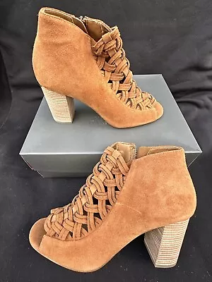 Michael Kors Open Toe Boot Brown Suede Leather Women’s SZ 7 W/Receipt • $9.99