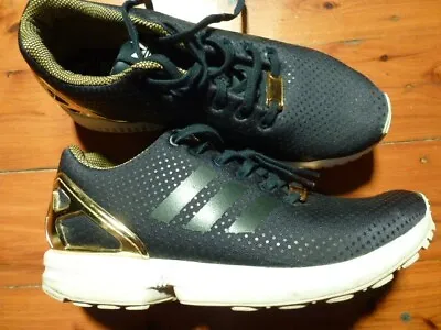 Adidas Shoes Men US Size 11 - ZX Flux Torsion - Black With Gold Foil In VGC • $58.99