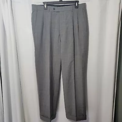 Hiltl Dress Pants Mens 36/38 Gray Pleated Leg Ultimate Trouser Wool • $14.55