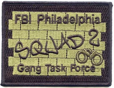 FBI PHILADELPHIA PENNSYLVANIA GANG TASK FORCE Subdued Green POLICE PATCH • $17.08