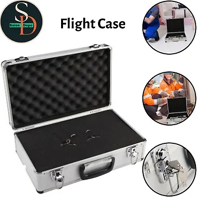 Large Hard Aluminium Flight Case Foam Lockable Tool Camera Gun Storage Box UK • £23.86