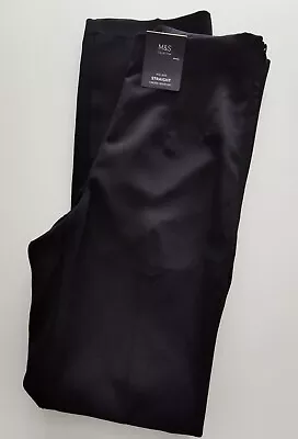 £7.99 • Buy M&S Collection Straight Leg Trousers, Black, Size 6, Mid Rise, Crease Resistant 