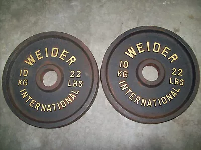 Vtg WEIDER BARBELL OLYMPIC 22s BodyBuilding FITNESS STRONGMAN York HOMEGYM Abs • $115