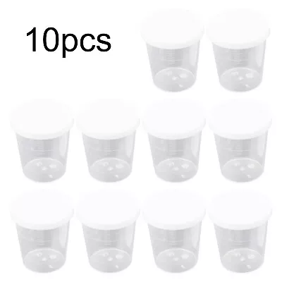 10Pcs 30ml Medicine Measuring Measure Cups With White Lids Cap Clear Container • $5.24