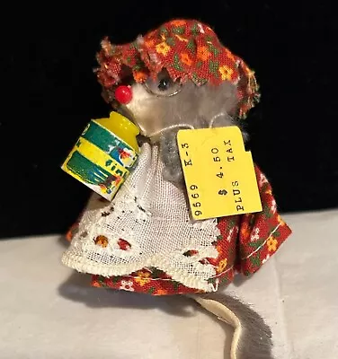 Vintage DISNEY Original Price Tag Real Fur Animals Mouse West Germany Miniature • $37