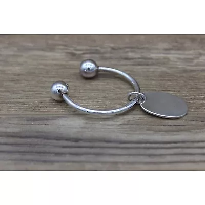 Tiffany & Co Vintage Sterling Silver Large Horseshoe Key Ring Tag • $150