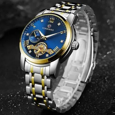 £30.29 • Buy Male Tourbillon Mechanical Stainless Steel Band Strap Waterproof Wrist Watch