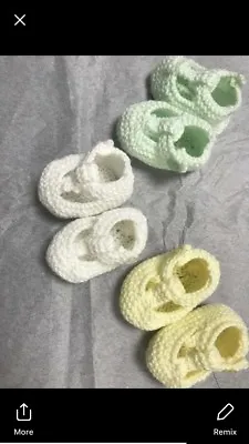 Hand Made Knitted Baby Shoes • £2