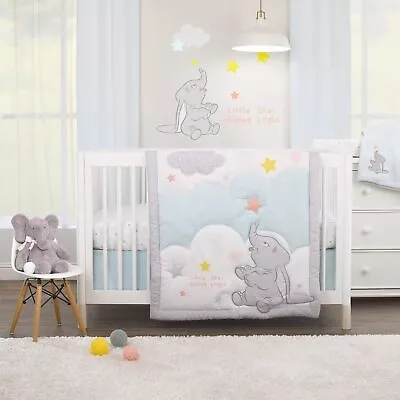 Disney Dumbo Star 3-Piece Nursery Bedding Set - Comforter Sheet Dust Ruffle • $185.67