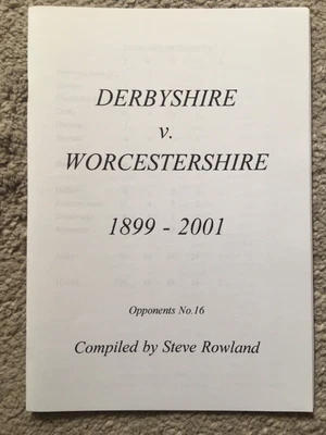 £2.99 • Buy Derbyshire Cricket Records Booklet - Derbyshire V Worcestershire