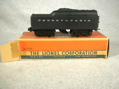 Lionel #2671W - 12 Wheel Whistle Tender - Tested - Works - With Original Box • $79