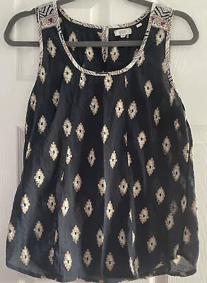 Ladies Fat Face Navy Patterned Sleeveless Top Size 10 • £4.50