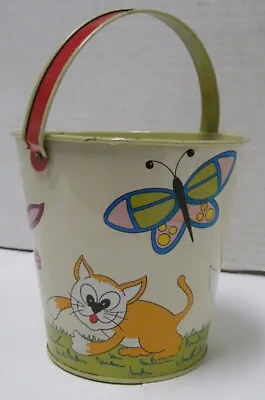 Vintage Ohio Art Cat Rabbit Dog Duck Butterfly Sand Pail Bucket Excellent ! • $14.99