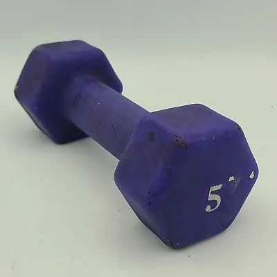 Neoprene Purple Hex Dumbbell Free Hand Weights 5 LB Cardio • $7.99