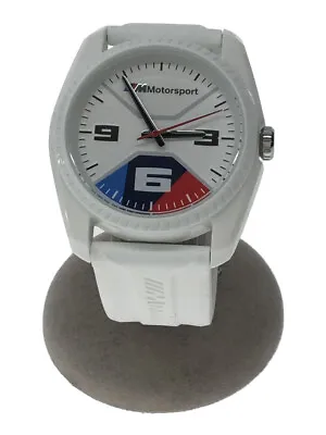 BMW Motorsport Quartz Watch Analog Rubber White BMW1004 Wristwatch Used In Japan • $200.18