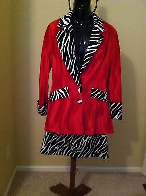 80's Women's Rock Star Costume Jacket Skirt Large   • $125