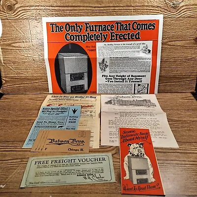 Vintage Babson Bros Chicago Bulldog Pipeless Furnace Advertising Lot Ephemera... • $19.94