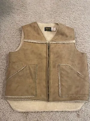 Vintage Swingster Men's 70's Sherpa Shearling Ranch Western Vest Size Large • $18.99