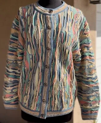 [COOGI] Vintage 3D Knit Super Rare Pastel Sweater SIZE S PURE WOOL • $333