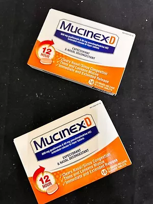 Mucinex D Expectorant And Nasal Decongestant Tablets - 600mg - Two Pack - Sealed • $22.99
